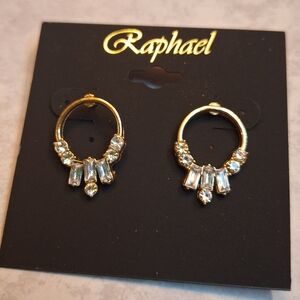 Raphael Gold and Silver Crystal Earrings